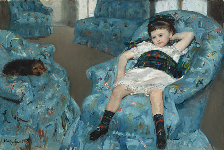 Mary Cassatt, Little Girl in a Blue Armchair (Niña en un sillón azul), 1878. National Gallery of Art, Colección de Mr. y Mrs. Paul Mellon 1983.1.18.